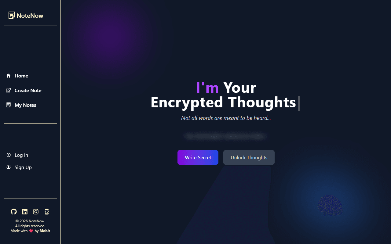 NoteNow Desktop Interface